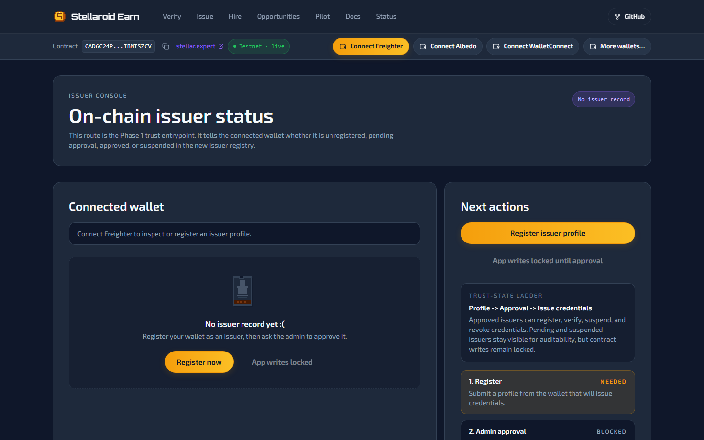 Issuer page